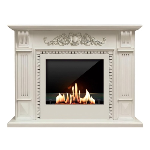 Биокамин в портале SteelHeat Belfast Lux, стекло, стемалит SteelHeat