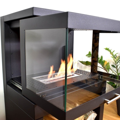 Напольный биокамин SteelHeat FAMILY черный SteelHeat